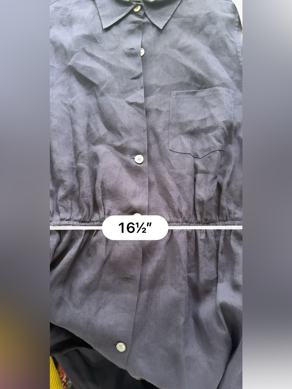 Banana Republic linen shirt dress maxi navy 14 - Picture 10 of 10